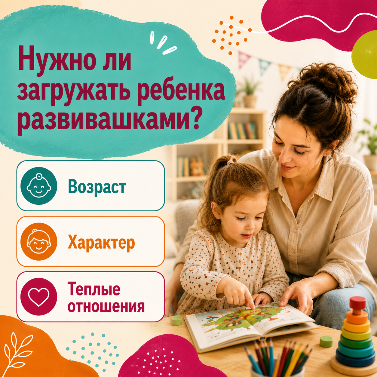 Нужно ли загружать ребенка развивашками: возраст, психотип и роль хорошей няни