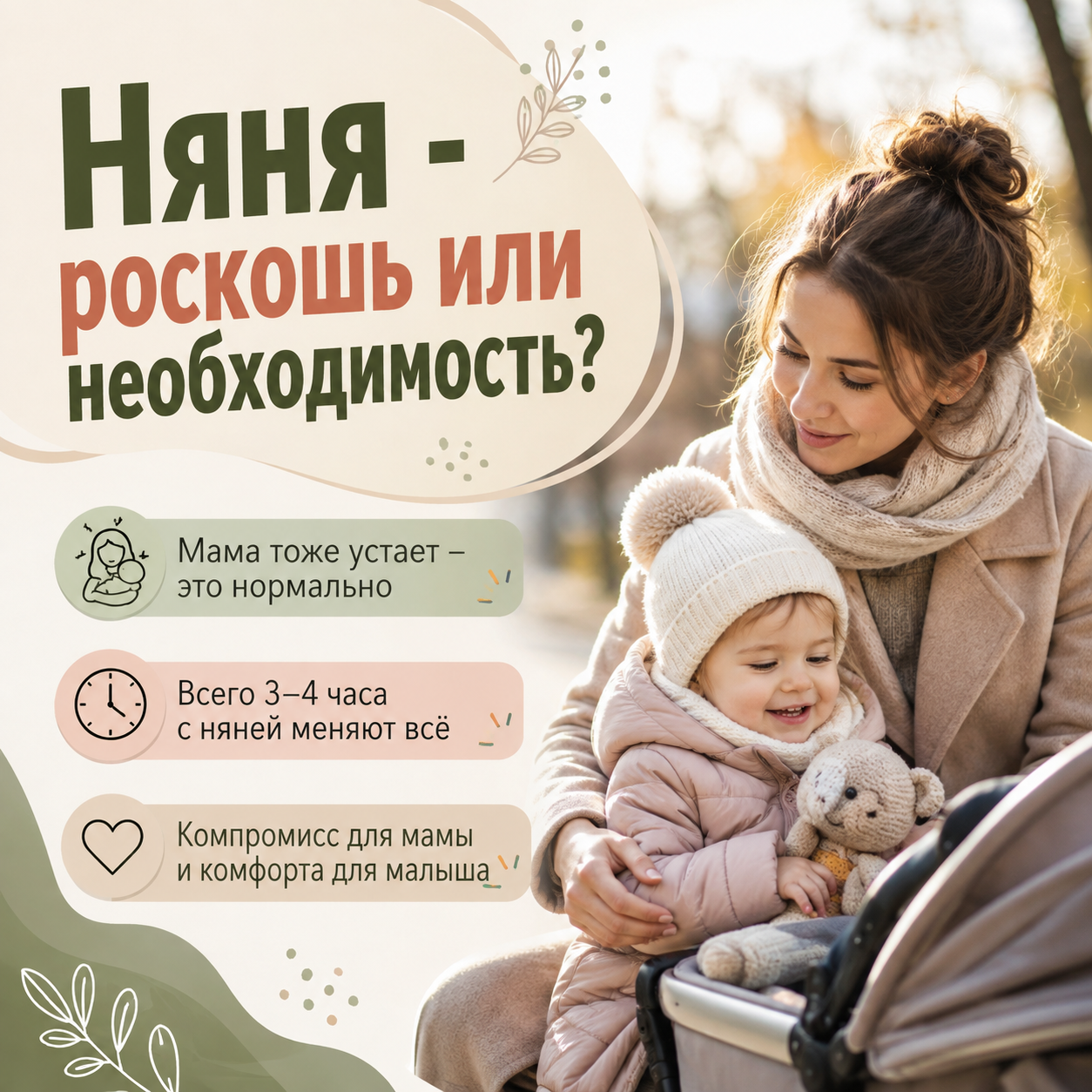 Няня — роскошь или необходимость: почему помощь на несколько часов меняет жизнь семьи